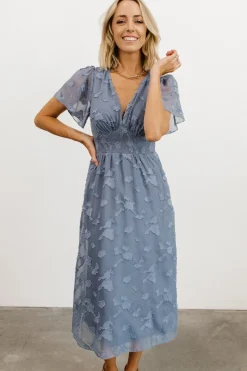 New Baltic Born June Smocked Midi Dress | Blue