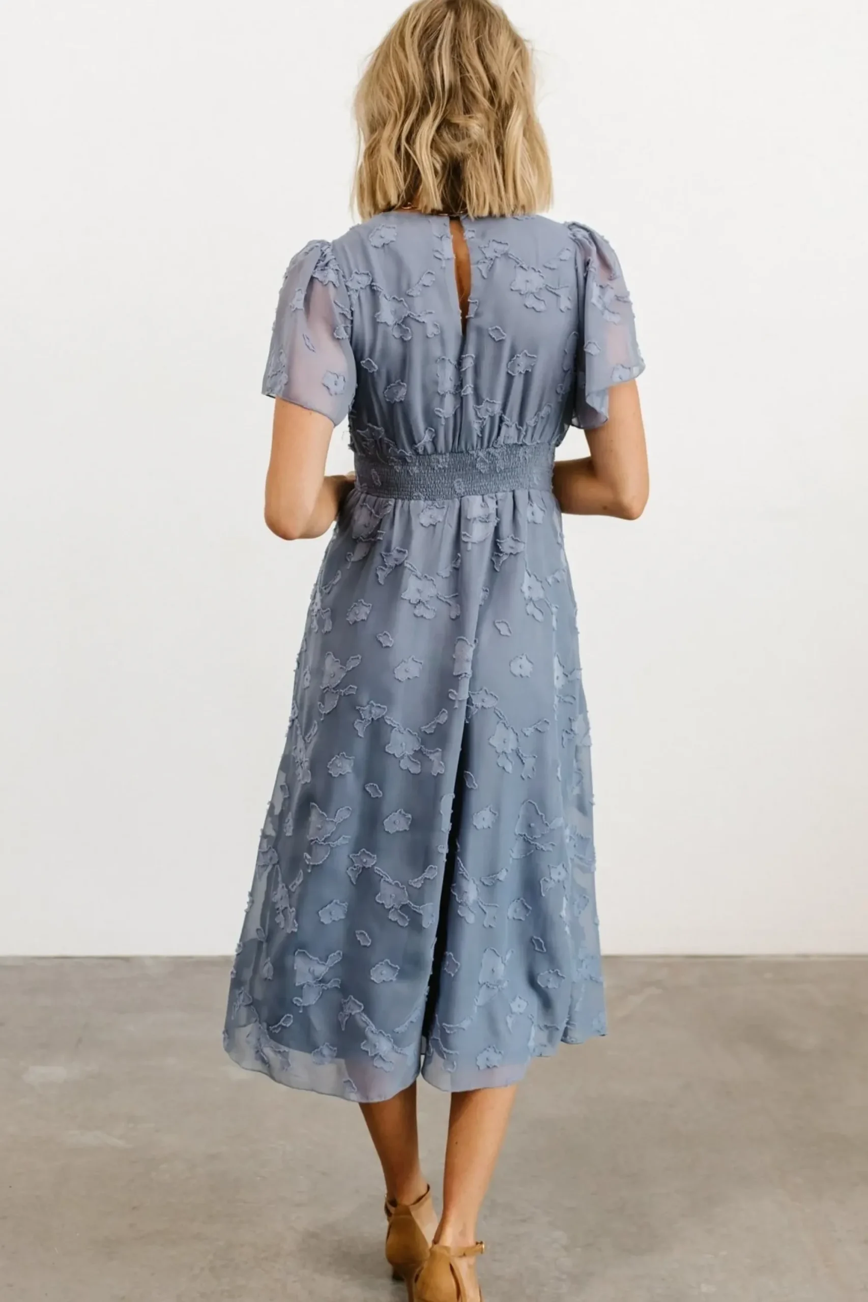 New Baltic Born June Smocked Midi Dress | Blue