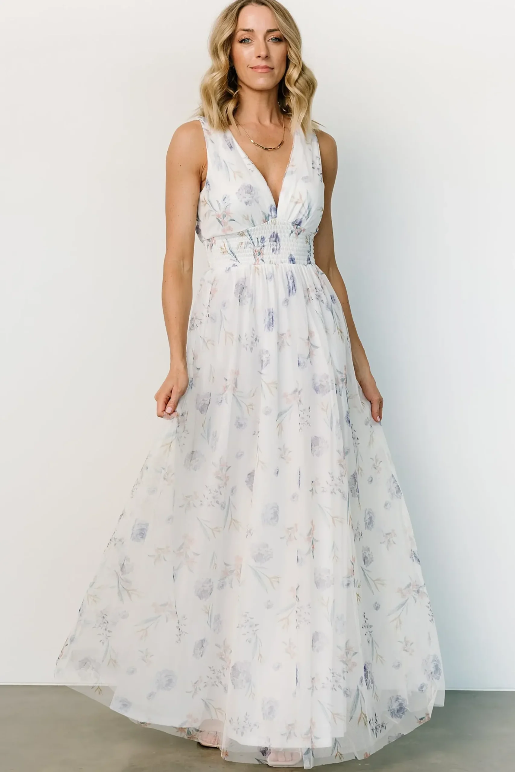 Fashion Baltic Born Kamila Tulle Maxi Dress | White Floral