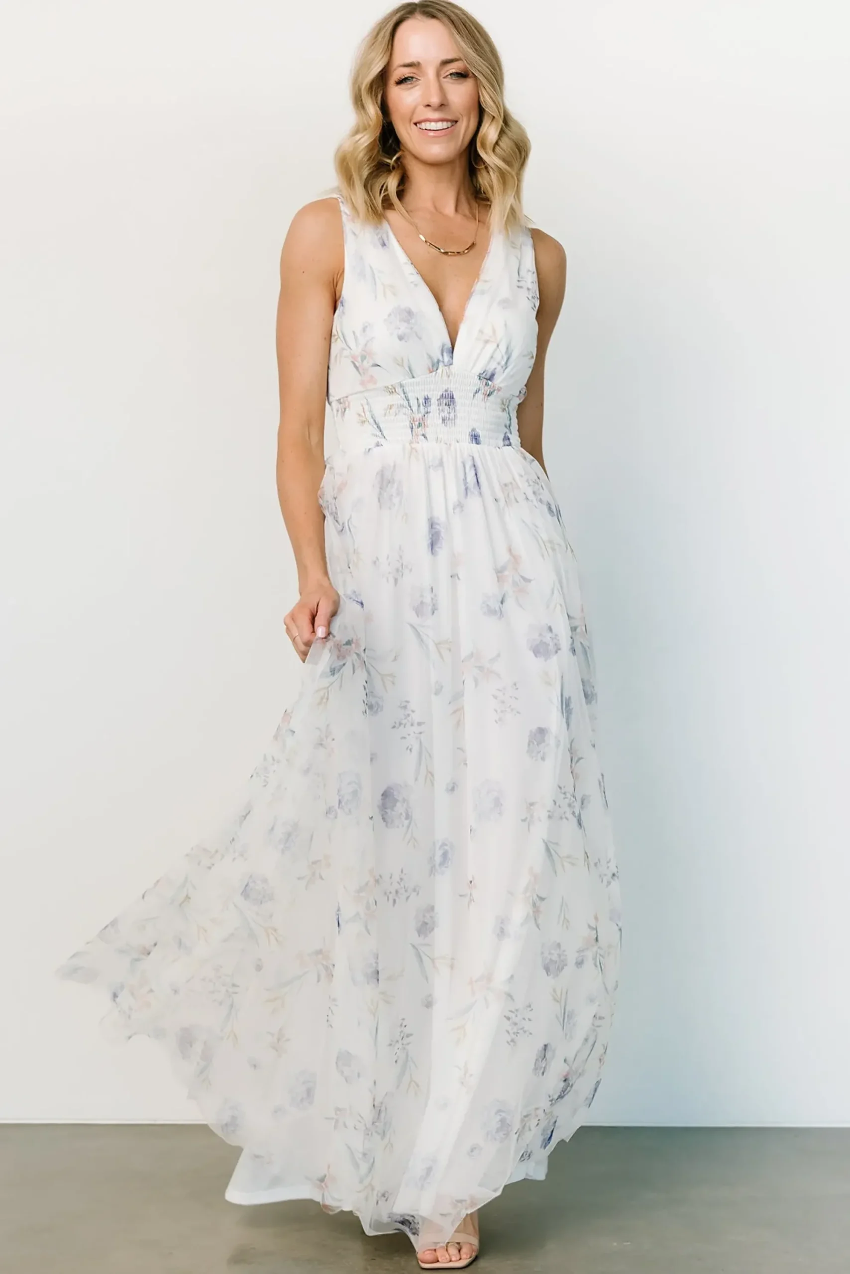 Fashion Baltic Born Kamila Tulle Maxi Dress | White Floral