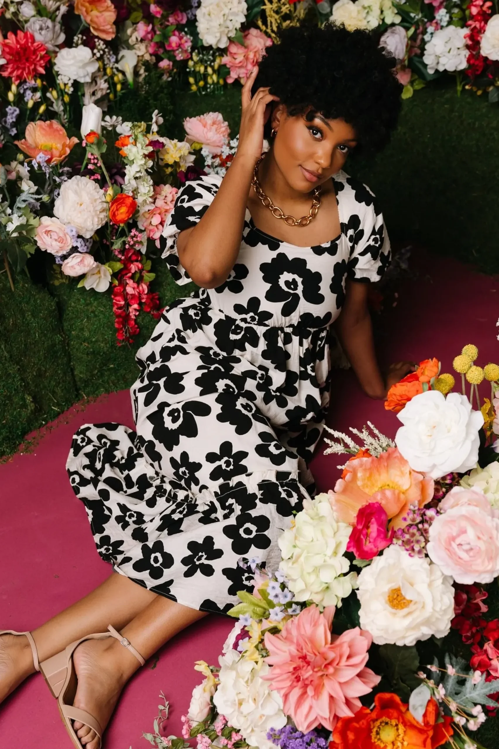 Clearance Baltic Born Kasey Maxi Dress | Black + Ivory Print