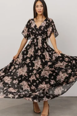Sale Baltic Born Katherine Maxi Dress | Black + Blush Floral