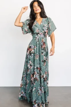 Online Baltic Born Katherine Maxi Dress | Dusty Green Floral