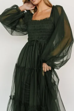 New Baltic Born Katrina Tulle Maxi Dress | Dark Green