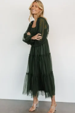 New Baltic Born Katrina Tulle Maxi Dress | Dark Green