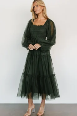 New Baltic Born Katrina Tulle Maxi Dress | Dark Green
