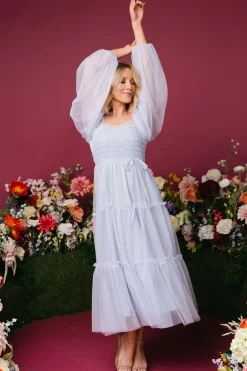 Hot Baltic Born Katrina Tulle Maxi Dress | Peri Blue