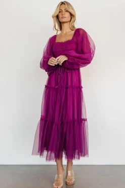 Online Baltic Born Katrina Tulle Maxi Dress | Magenta
