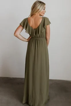 Outlet Baltic Born Katya Ruffle Maxi Dress | Dusty Olive
