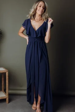 Clearance Baltic Born Katya Ruffle Maxi Dress | Navy