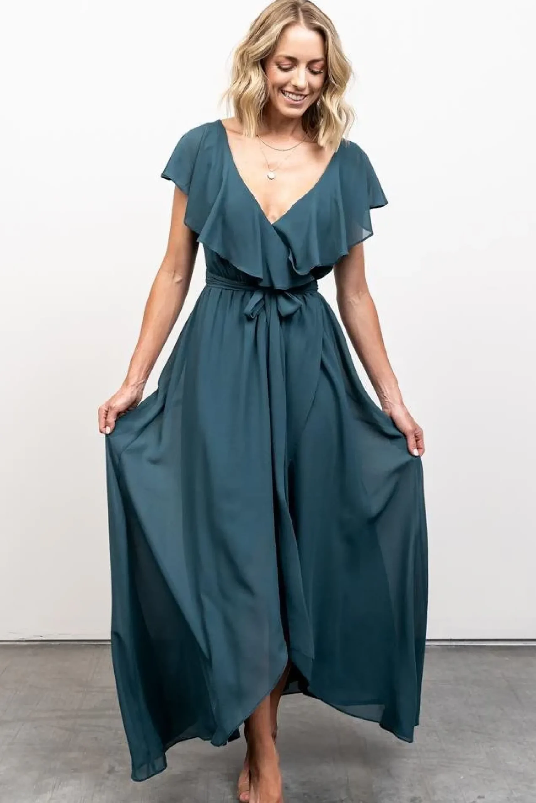 Hot Baltic Born Katya Ruffle Maxi Dress | Dusty Topaz