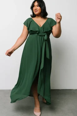 Clearance Baltic Born Katya Ruffle Maxi Dress | Evergreen