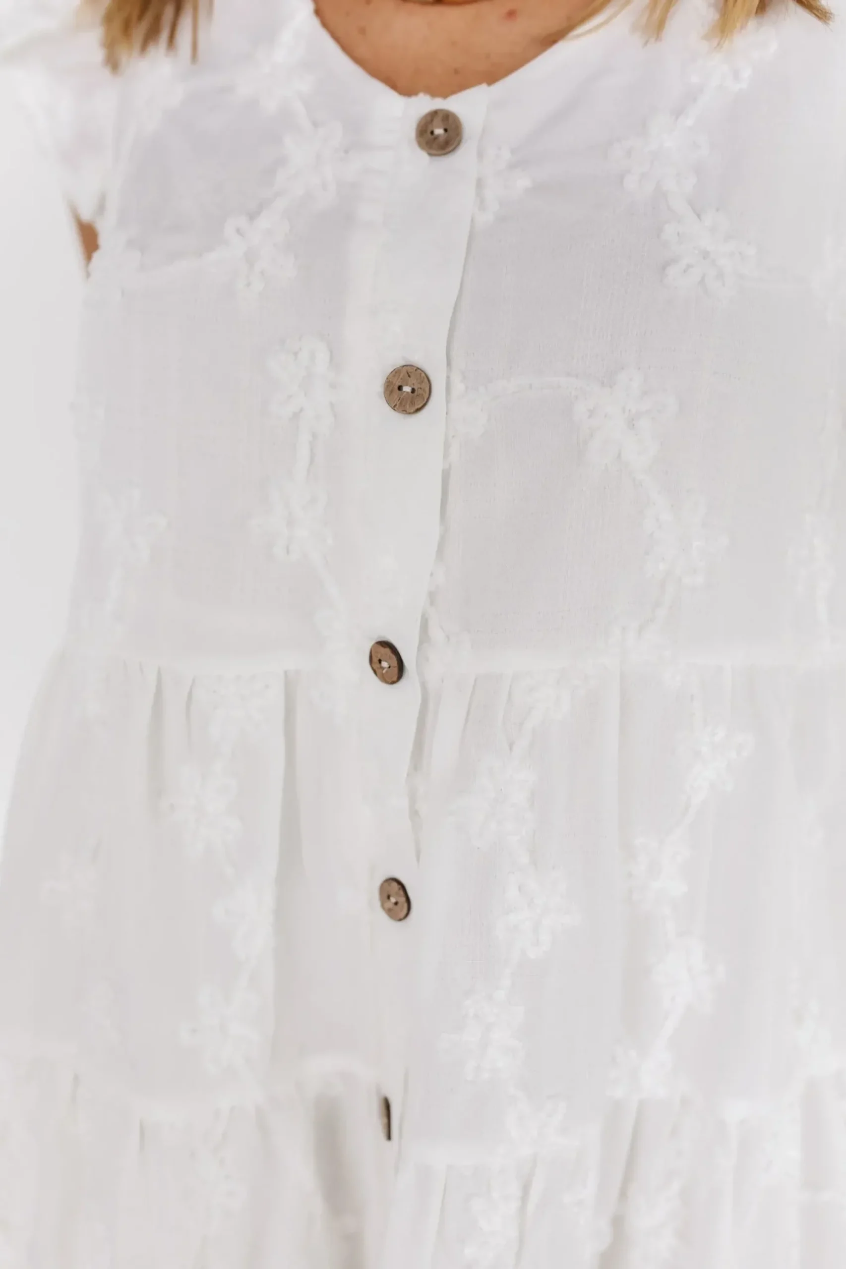 Hot Baltic Born Kayla Button Up Short Dress | Off White
