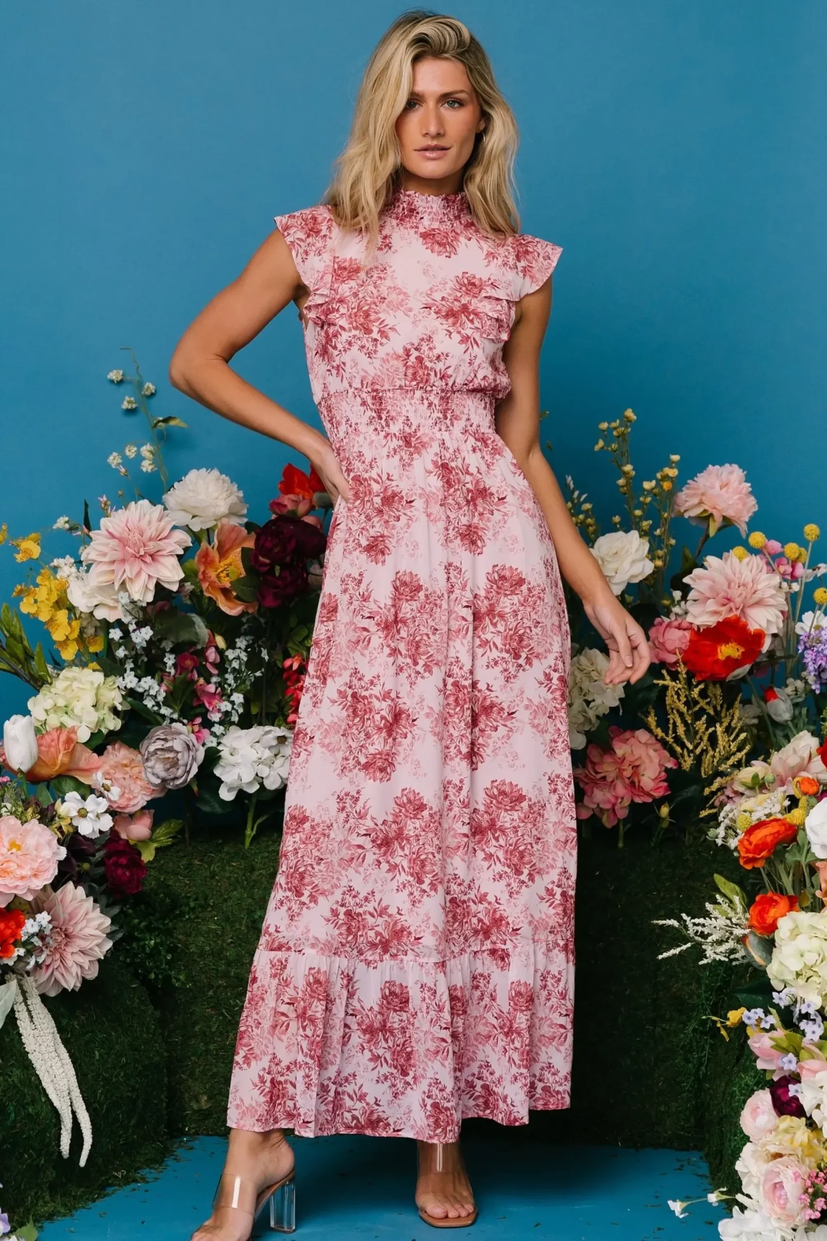 Outlet Baltic Born Kearny Ruffle Maxi Dress | Pink Floral