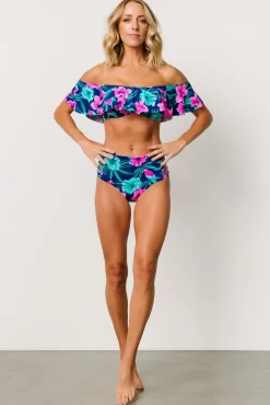 Online Baltic Born Keke High Waisted Bikini Bottom | Navy Tropical Floral