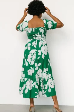 New Baltic Born Kelley Smocked Maxi Dress | Green + White