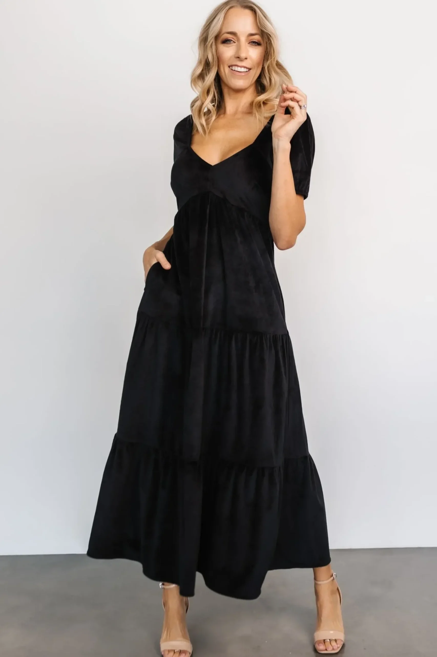 New Baltic Born Kenli Velvet Maxi Dress | Black