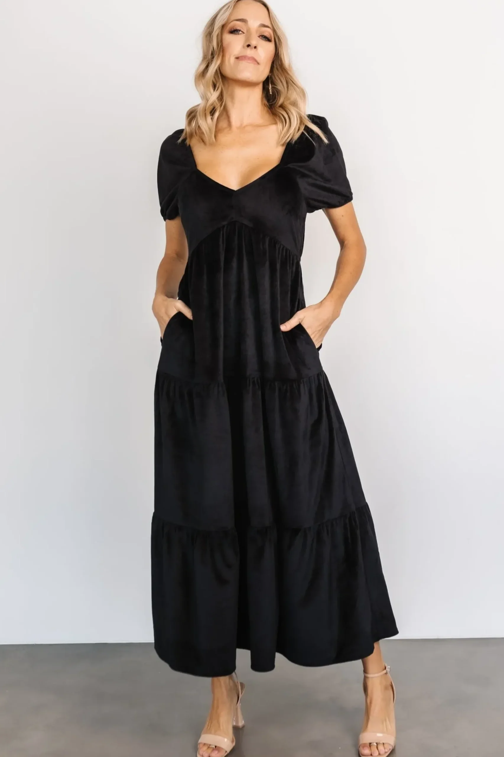 New Baltic Born Kenli Velvet Maxi Dress | Black
