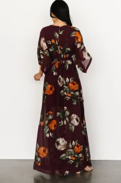 Online Baltic Born Kia Kimono Maxi Dress | Eggplant Floral