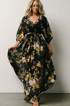 Fashion Baltic Born Kia Kimono Maxi Dress | Midnight Floral