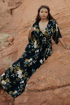 Hot Baltic Born Kia Kimono Maxi Dress | Navy Floral