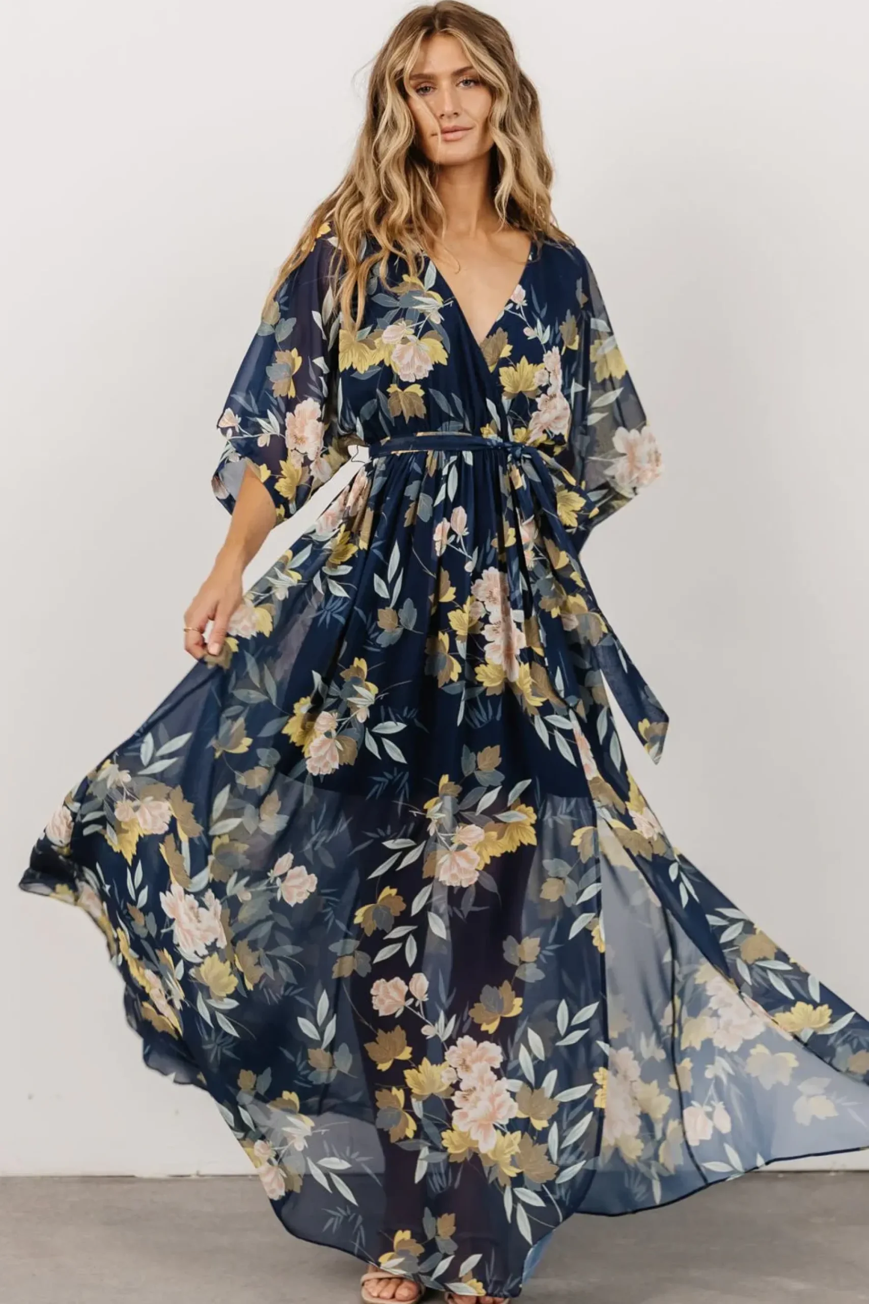 Hot Baltic Born Kia Kimono Maxi Dress | Navy Floral