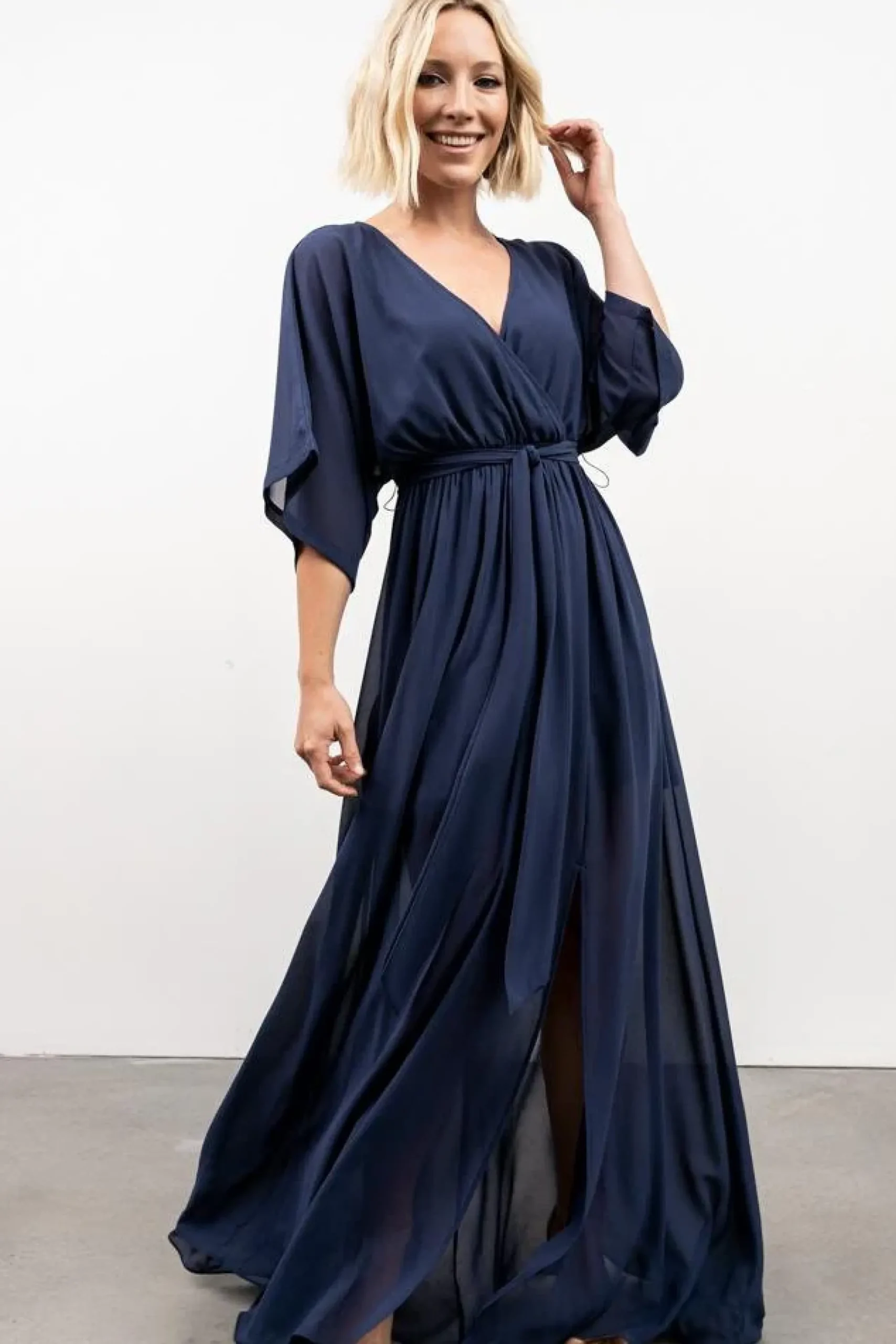 New Baltic Born Kia Kimono Maxi Dress | Navy