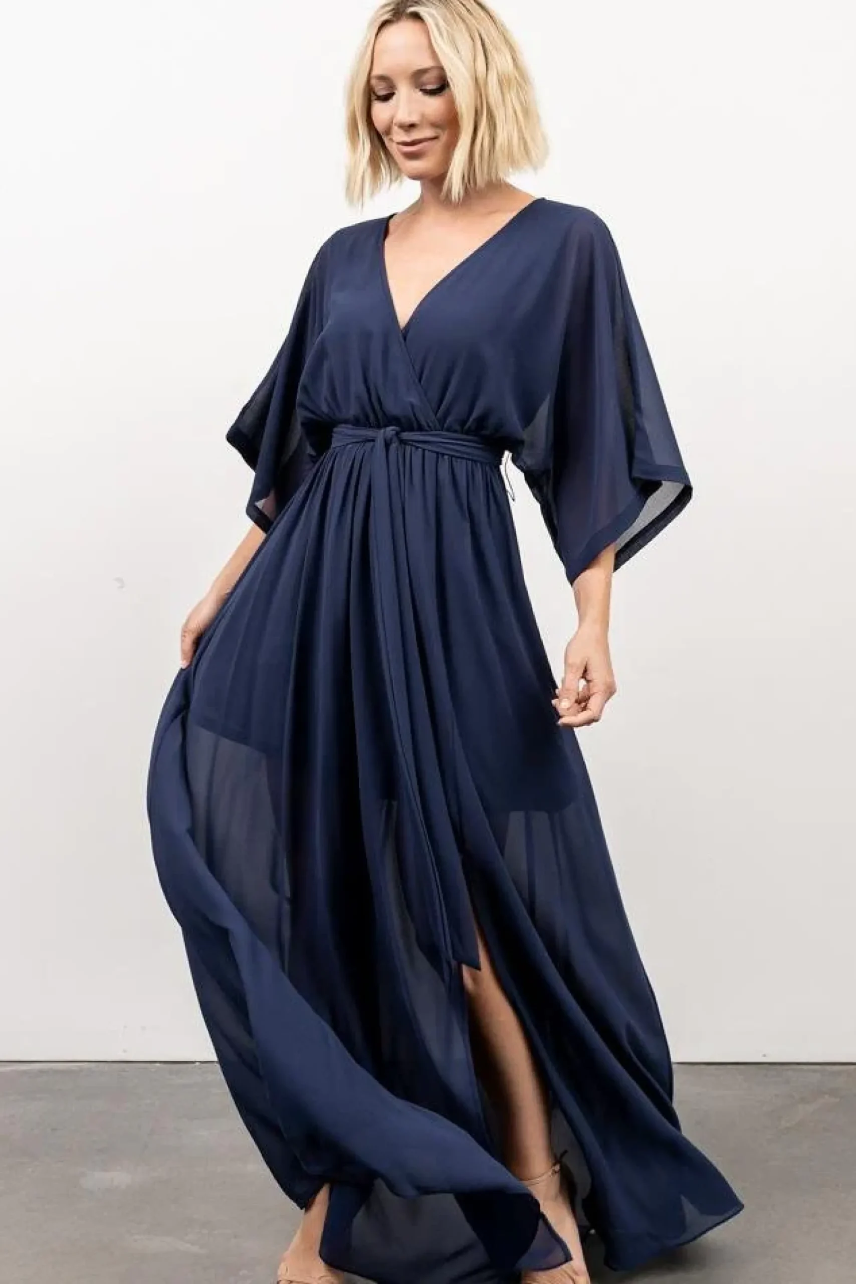 New Baltic Born Kia Kimono Maxi Dress | Navy