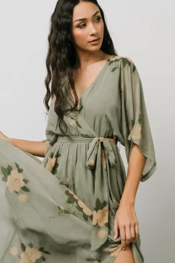 Hot Baltic Born Kia Kimono Maxi Dress | Olive Floral