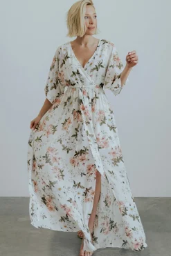 Clearance Baltic Born Kia Kimono Maxi Dress | White Floral