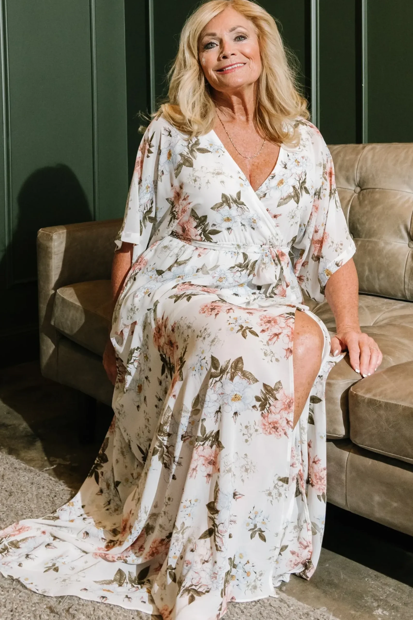 Clearance Baltic Born Kia Kimono Maxi Dress | White Floral