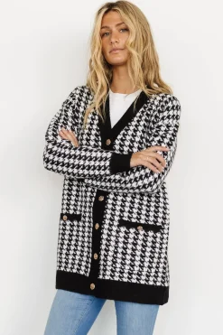 Fashion Baltic Born Kimball Houndstooth Cardigan | Black + White