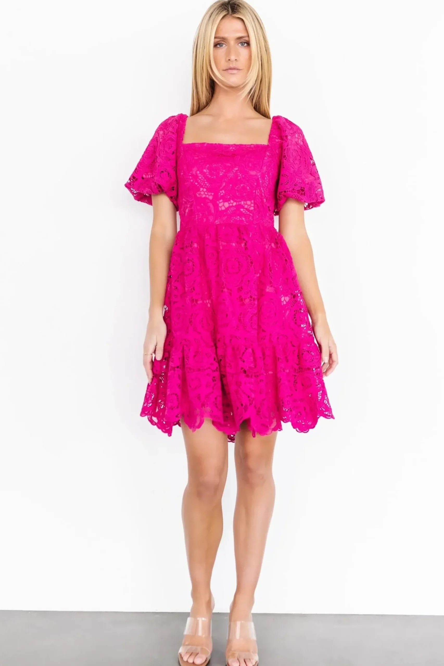 Sale Baltic Born Kinley Lace Short Dress | Fuchsia