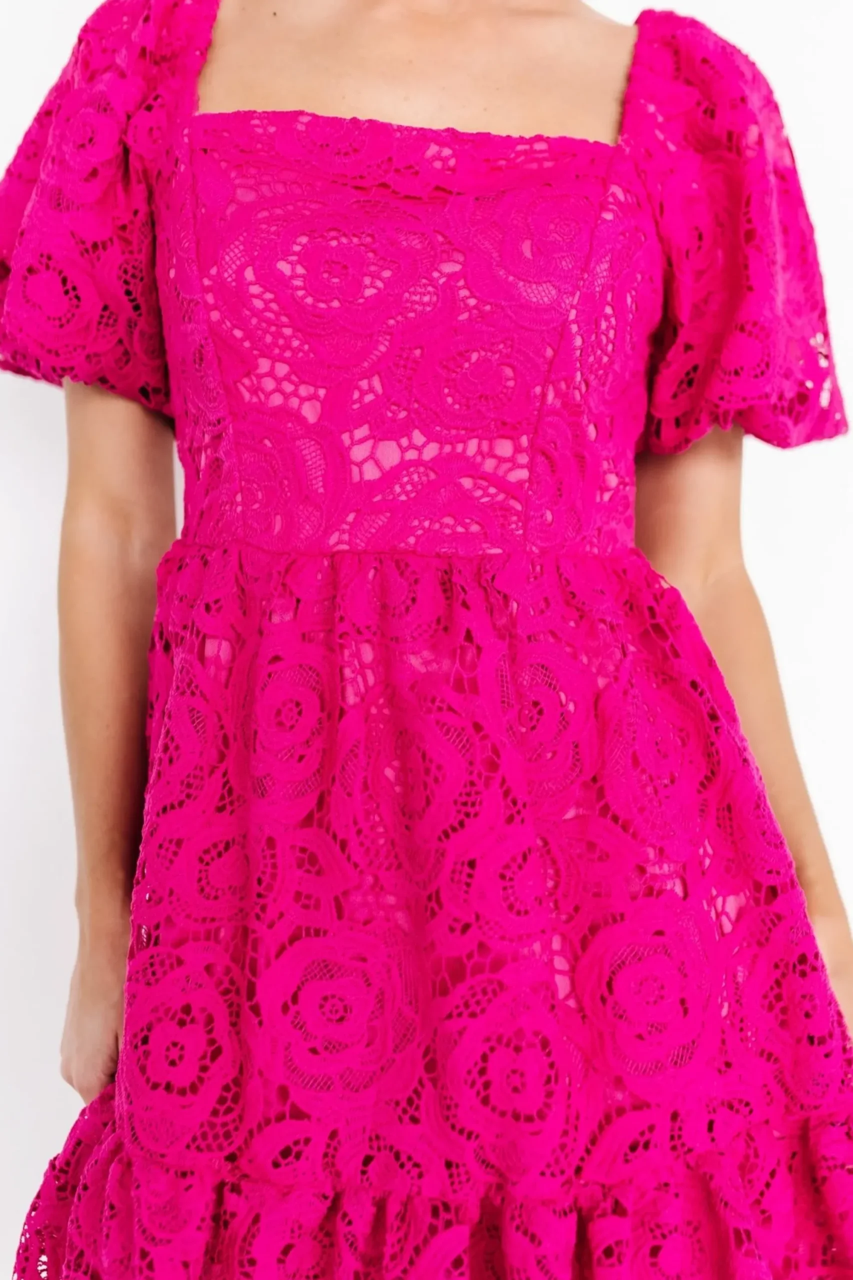 Sale Baltic Born Kinley Lace Short Dress | Fuchsia