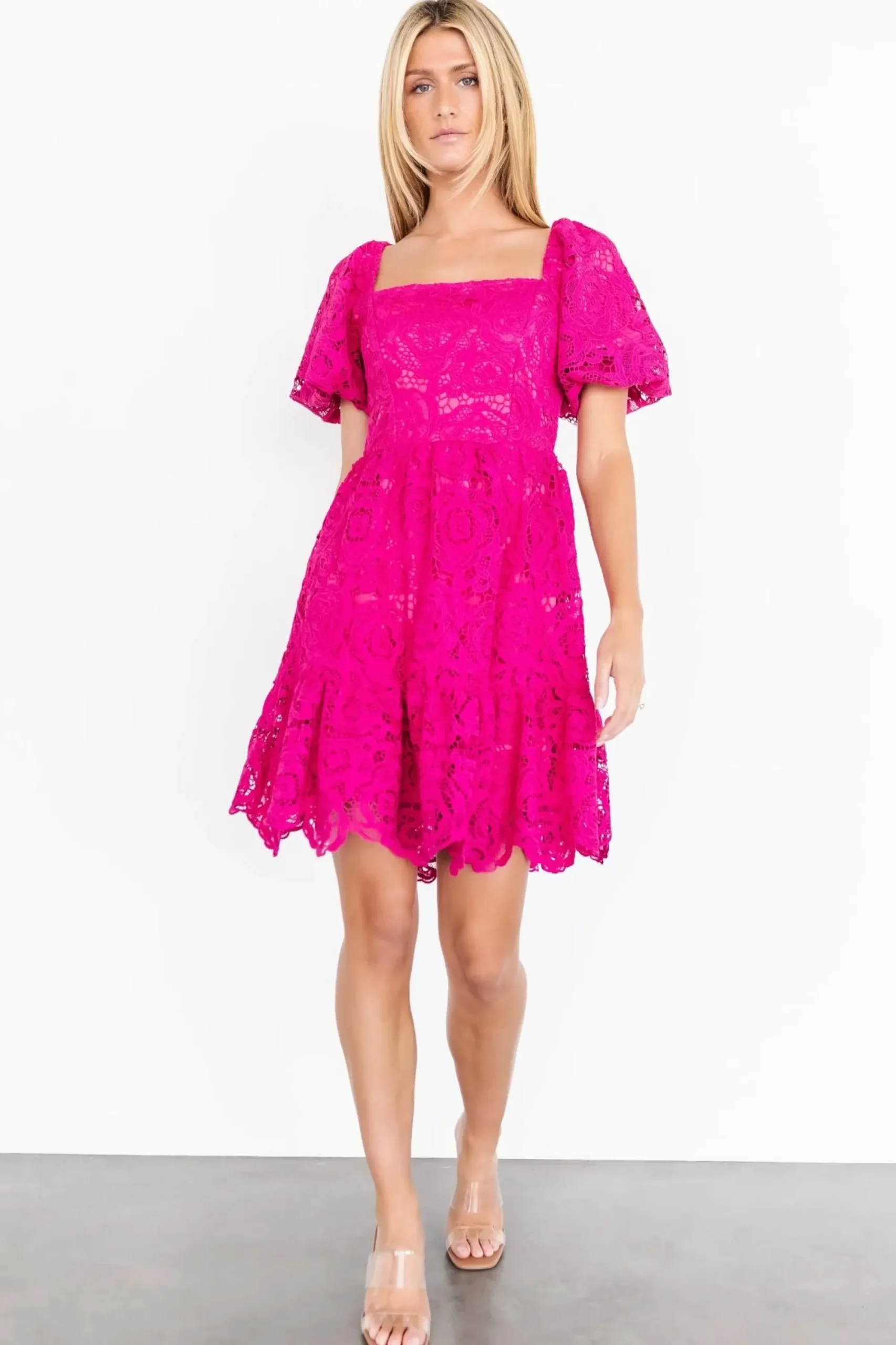 Sale Baltic Born Kinley Lace Short Dress | Fuchsia