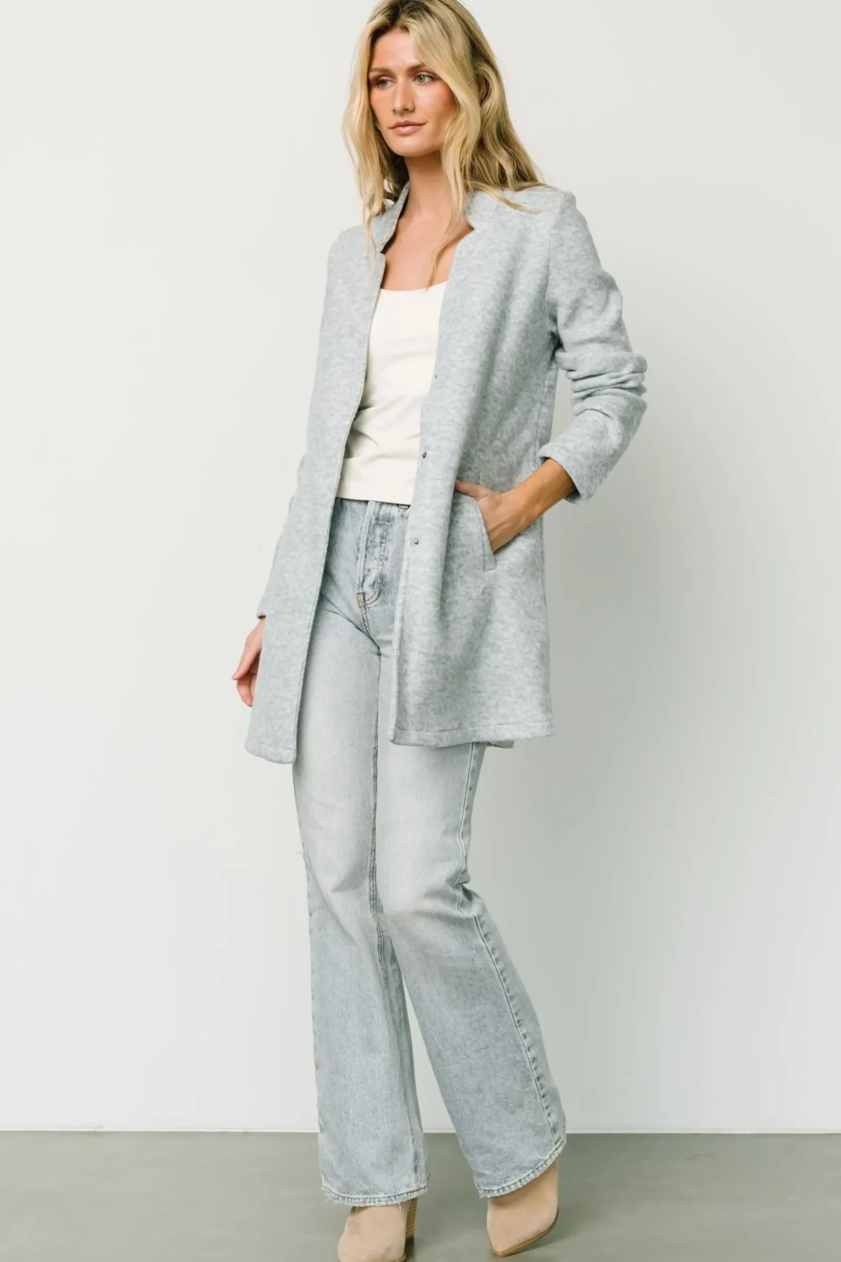 Outlet Baltic Born Knoll Notch Jacket | Heather Light Blue