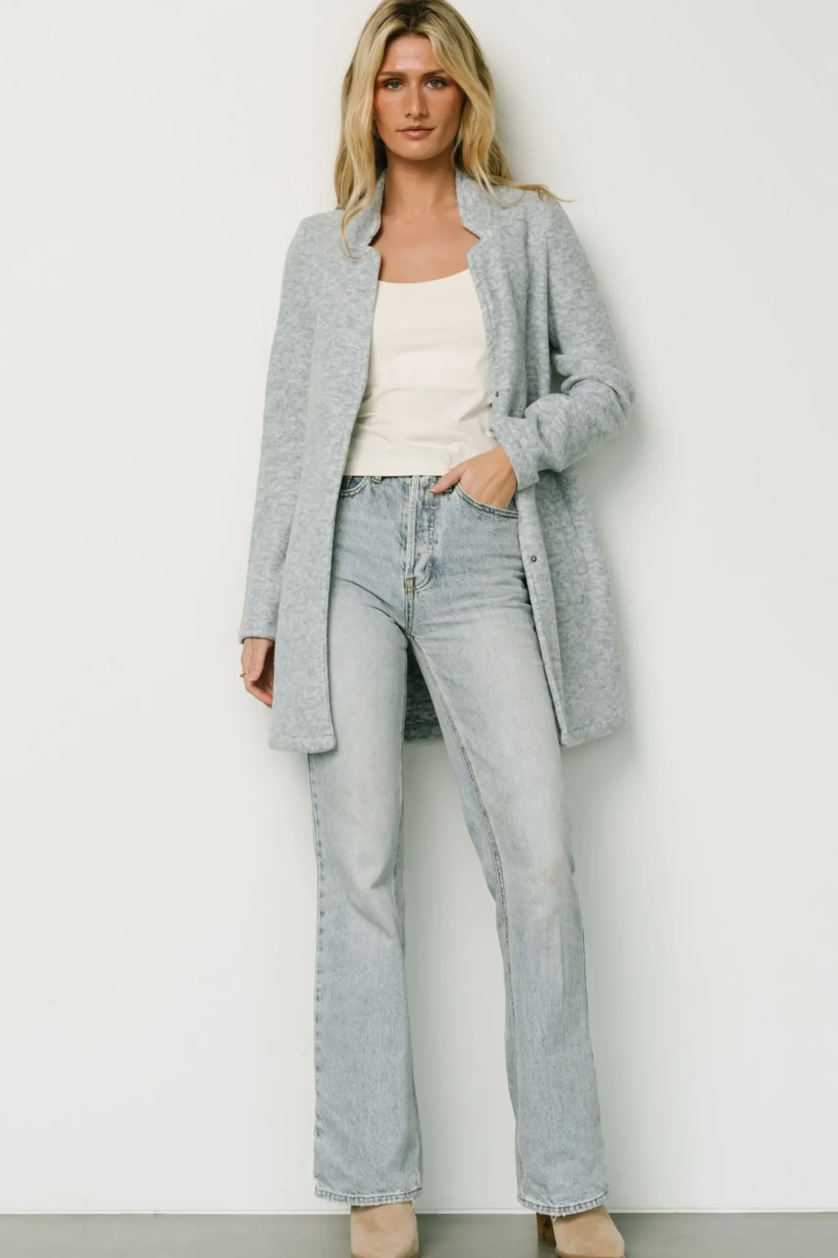 Outlet Baltic Born Knoll Notch Jacket | Heather Light Blue