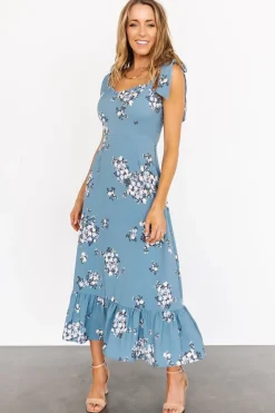 Outlet Baltic Born Krissy Midi Dress | Dusty Blue Floral
