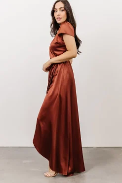 Online Baltic Born Krystal Satin Wrap Gown | Cinnamon
