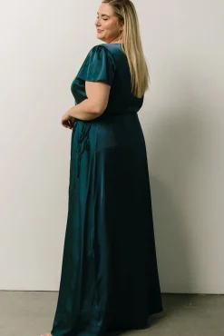 Online Baltic Born Krystal Satin Wrap Gown | Deep Blue