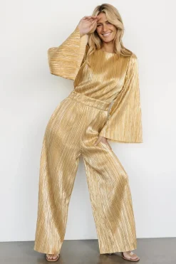 Fashion Baltic Born La Rambla Pleated Jumpsuit | Gold