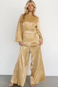 Fashion Baltic Born La Rambla Pleated Jumpsuit | Gold