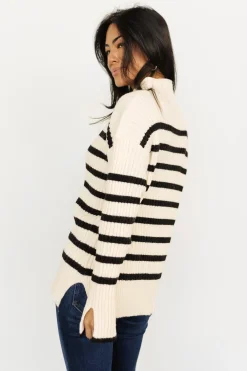 Best Baltic Born Landell Striped Sweater | Ivory + Black