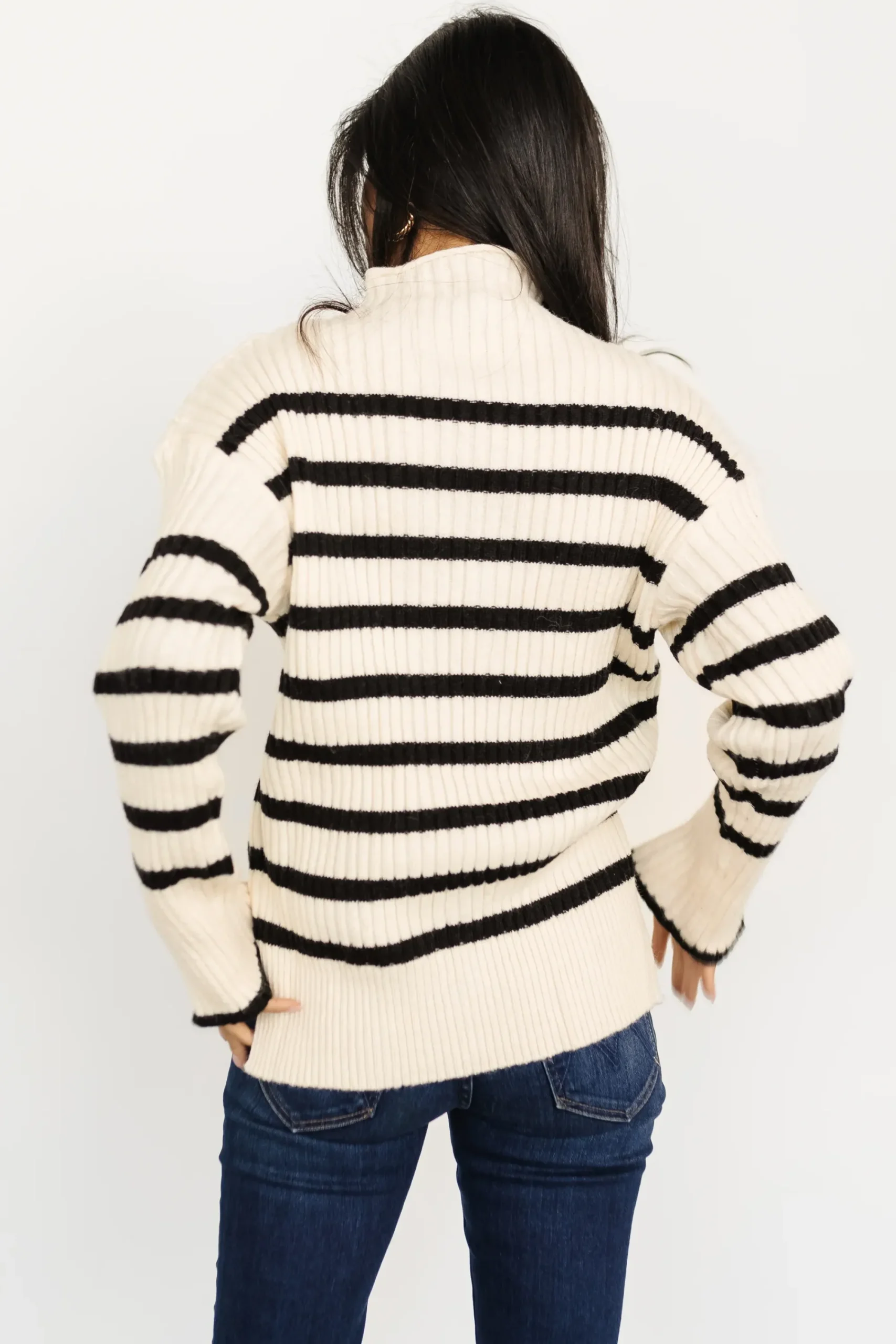 Best Baltic Born Landell Striped Sweater | Ivory + Black