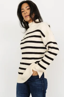 Best Baltic Born Landell Striped Sweater | Ivory + Black