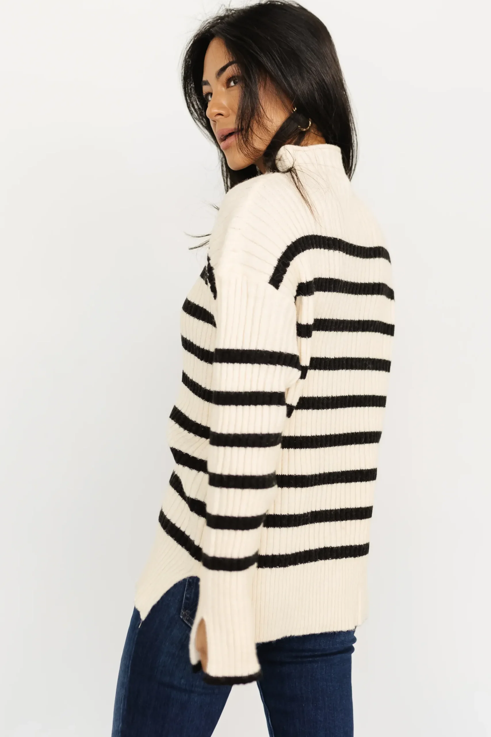 Best Baltic Born Landell Striped Sweater | Ivory + Black