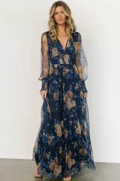 Fashion Baltic Born Layla Tulle Maxi Dress | Blue + Golden Floral