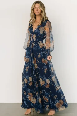 Fashion Baltic Born Layla Tulle Maxi Dress | Blue + Golden Floral