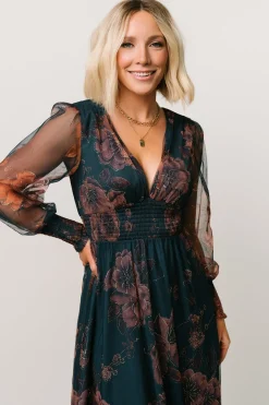 Clearance Baltic Born Layla Tulle Maxi Dress | Copper + Blue Metallic