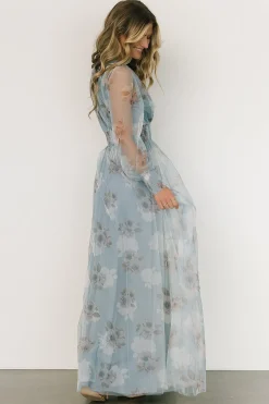 Online Baltic Born Layla Tulle Maxi Dress | Light Blue Floral